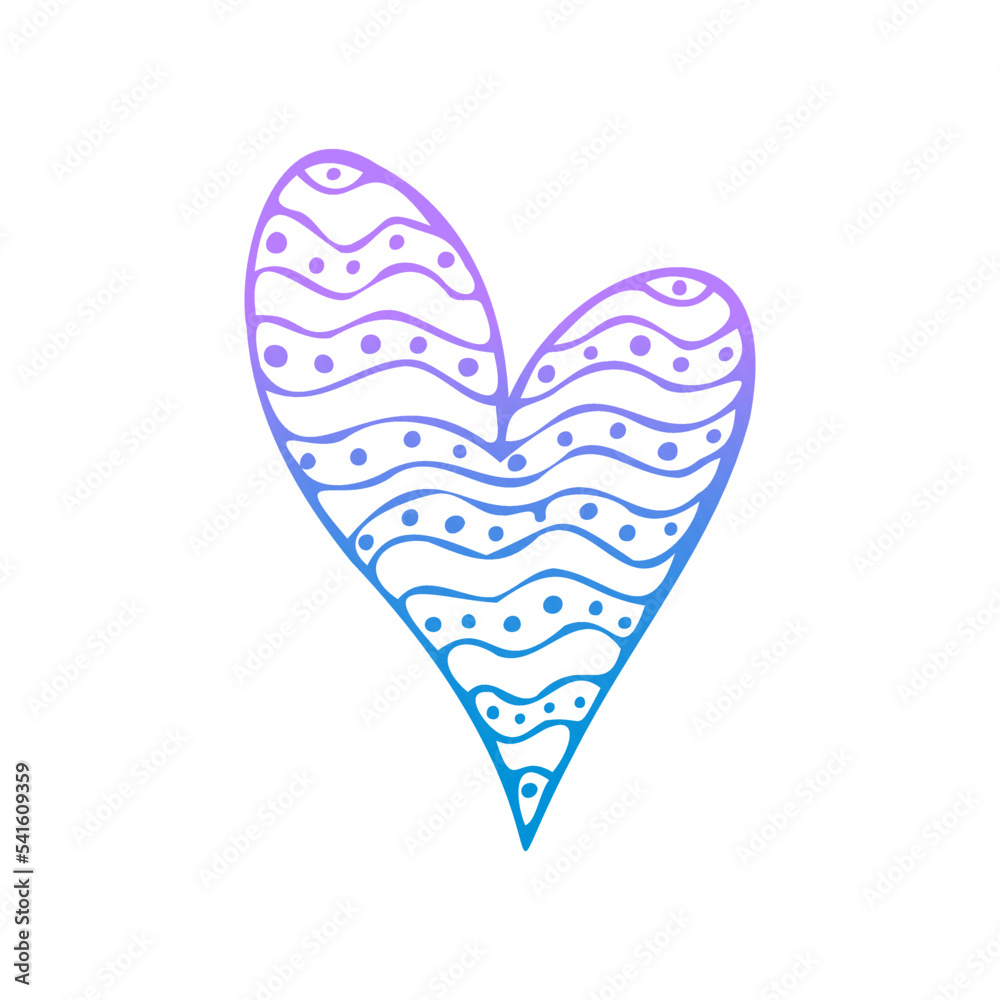 Simple blue doodle heart. Isolated design element for valentine's day, wedding, romance Simple blue doodle heart. Isolated design element for valentine's day, wedding, romance