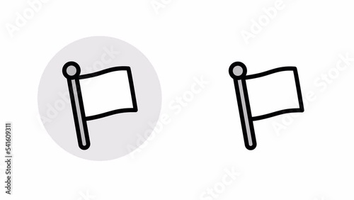 Flag icon animation with a luma matte. Looped video.	
