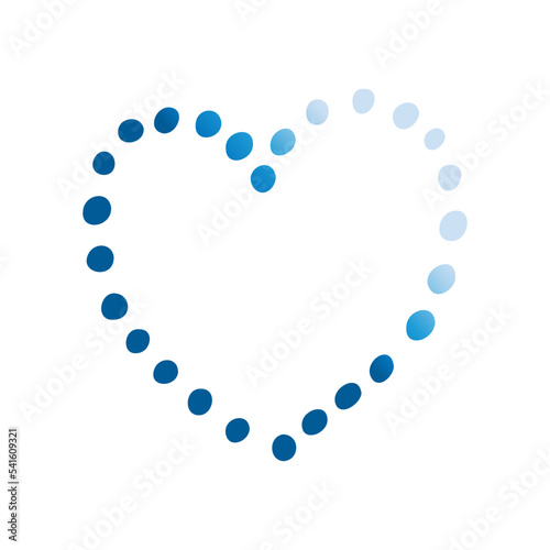 Simple blue doodle heart. Isolated design element for valentine's day, wedding, romance