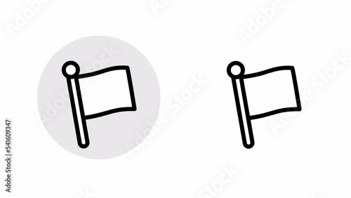 Flag icon animation with a luma matte. Looped video.	
