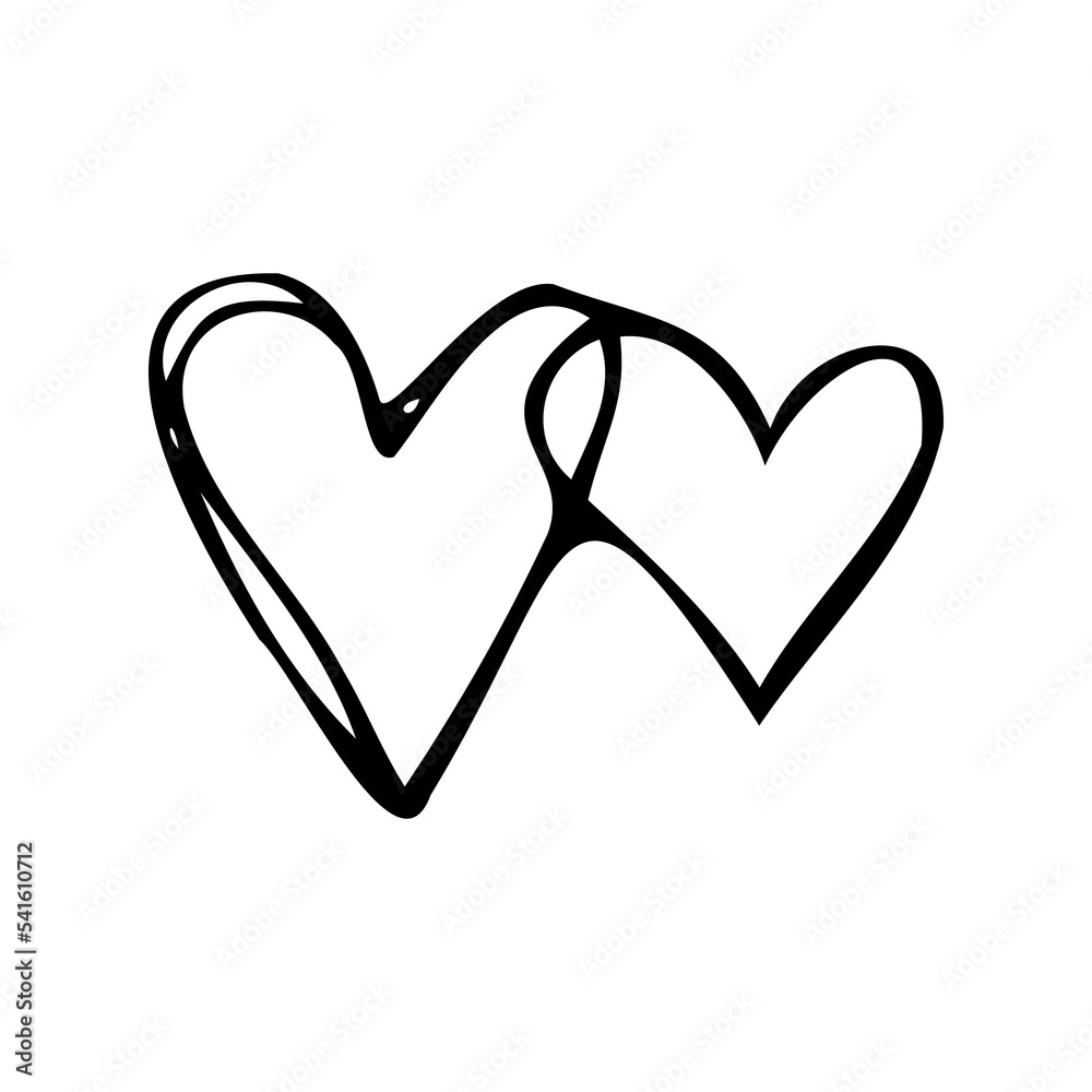 Simple vector doodle heart. Abstract illustration for design. Element for creating patterns, postcards, sublimations, decor. Valentine's day, love, wedding, relationship