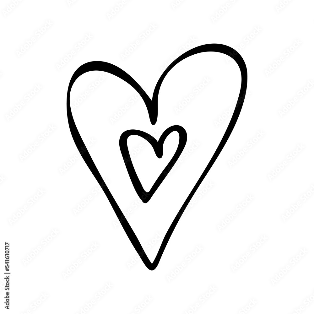Simple vector doodle heart. Abstract illustration for design. Element for creating patterns, postcards, sublimations, decor. Valentine's day, love, wedding, relationship Simple vector doodle heart. Abstract illustration for design. Element for creating patterns, postcards, sublimations, decor. Valentine's day, love, wedding, relationship