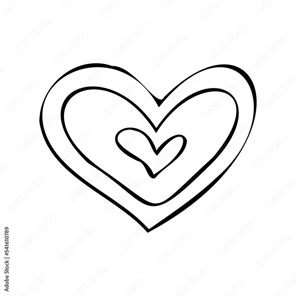 Simple vector doodle heart. Abstract illustration for design. Element for creating patterns, postcards, sublimations, decor. Valentine's day, love, wedding, relationship Simple vector doodle heart. Abstract illustration for design. Element for creating patterns, postcards, sublimations, decor. Valentine's day, love, wedding, relationship