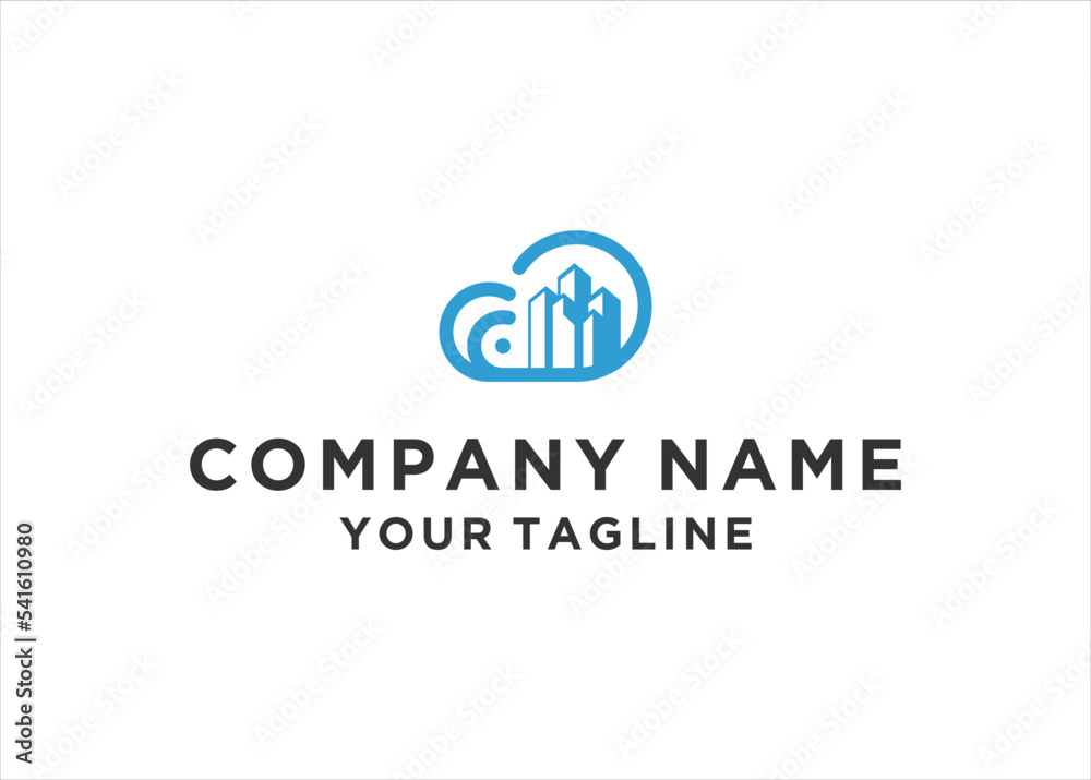 Cloud Building logo design vector Cloud Building logo design vector