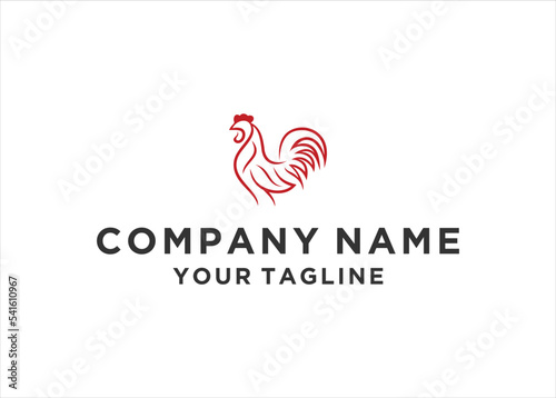 rooster logo design vector template