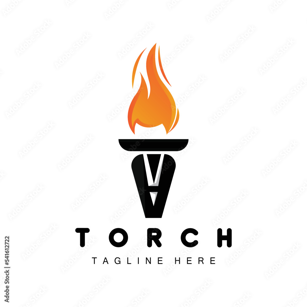 Torch Logo, Fire Design, Letter Logo, Product Brand Icon Torch Logo, Fire Design, Letter Logo, Product Brand Icon