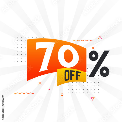 70 Percent off Special Discount Offer. 70% off Sale of advertising campaign vector graphics.