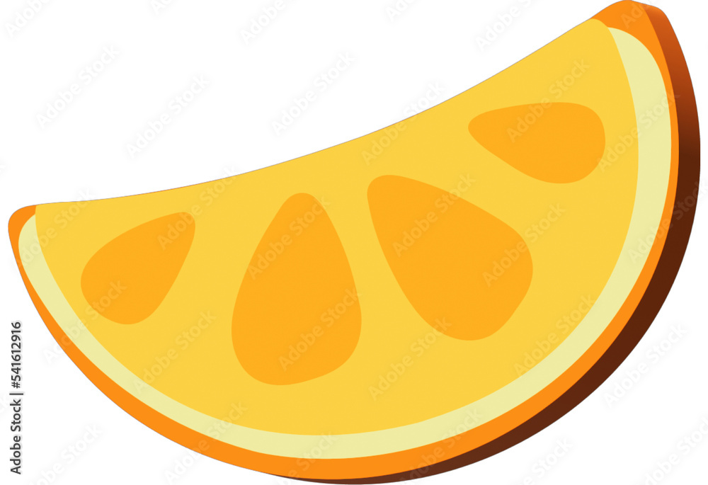 Fototapeta premium 3D Illustration render yellow orange fruit slice with pits on transparent background