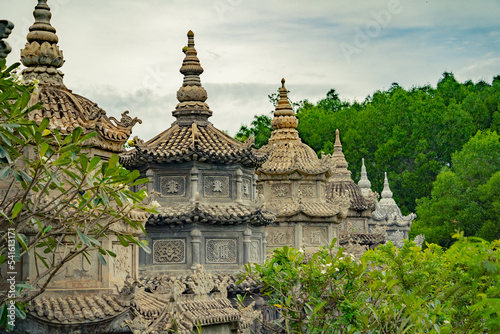 Buddhist temple. Chua Teong Lam Lotion Pagoda is a Buddhist temple with a large concrete statue of Buddha Amitabha 44 m high, which is the largest in Vietnam.  photo