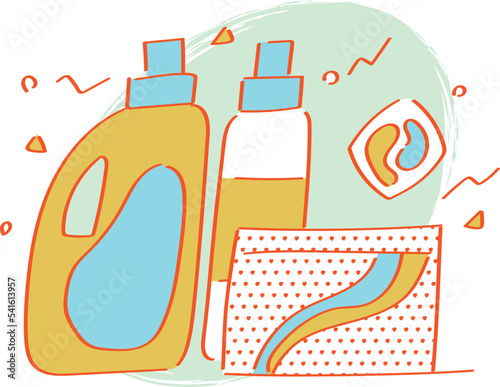 洗濯洗剤セットのイラスト