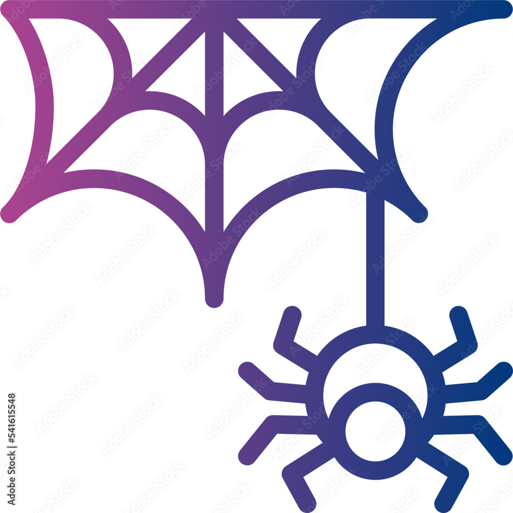 spider and web gradient line icon spider and web gradient line icon