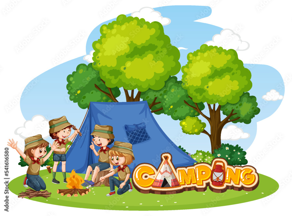Outdoor camping with scout kids Outdoor camping with scout kids