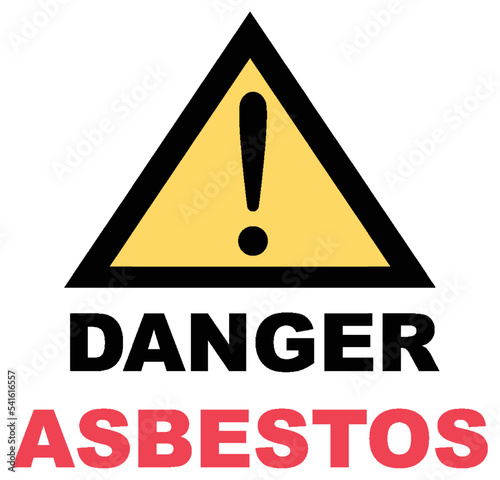 Danger asbestos hazard warning sign
