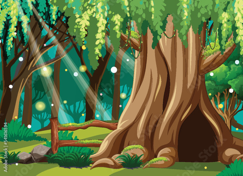 Fantasy fairy forest background