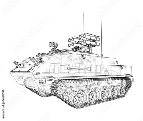Anti-tank armored car. Vector