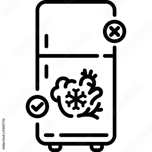 keep refrigerated for vegetables line icon