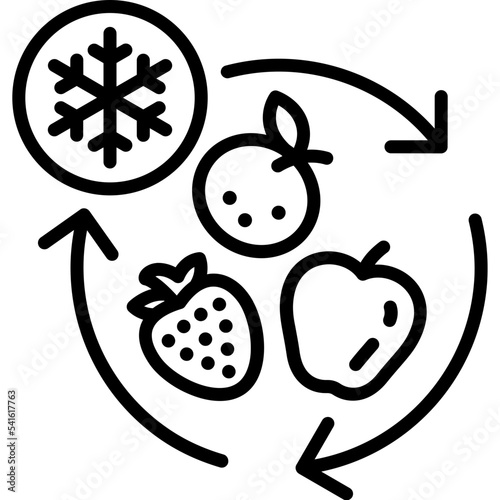 keep refrigerated for fruits line icon