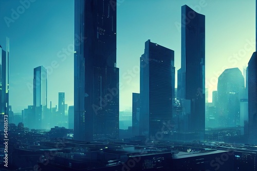 Futuristic city wallpaper. Ai generated image  is not based on any real image 