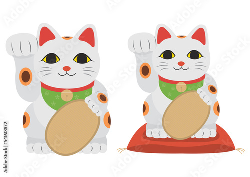 招き猫のフレームイラストのセット
