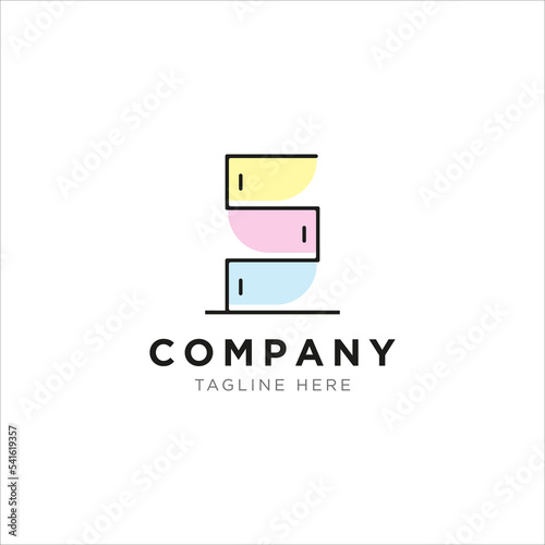 Interior, House Home Cabinet Furniture Logo Vector