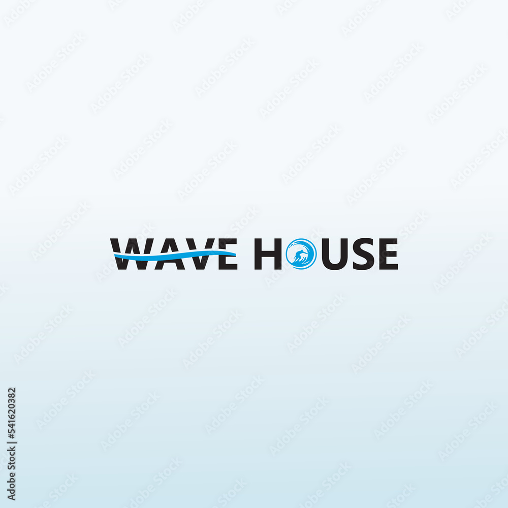 Wave home real estate vector logo design Wave home real estate vector logo design