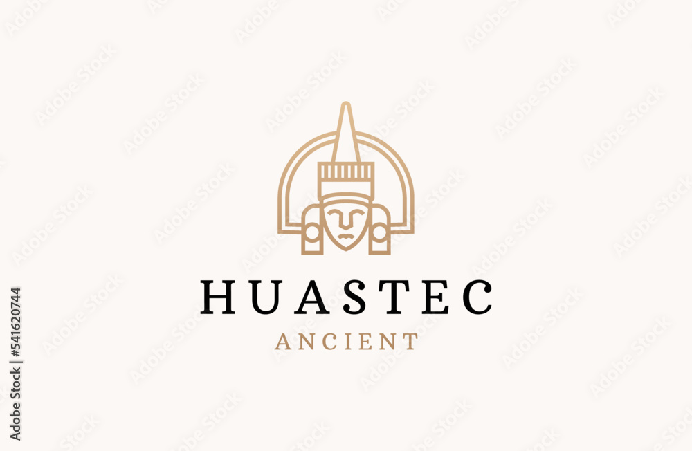 Huastec ancient logo icon design template flat vector