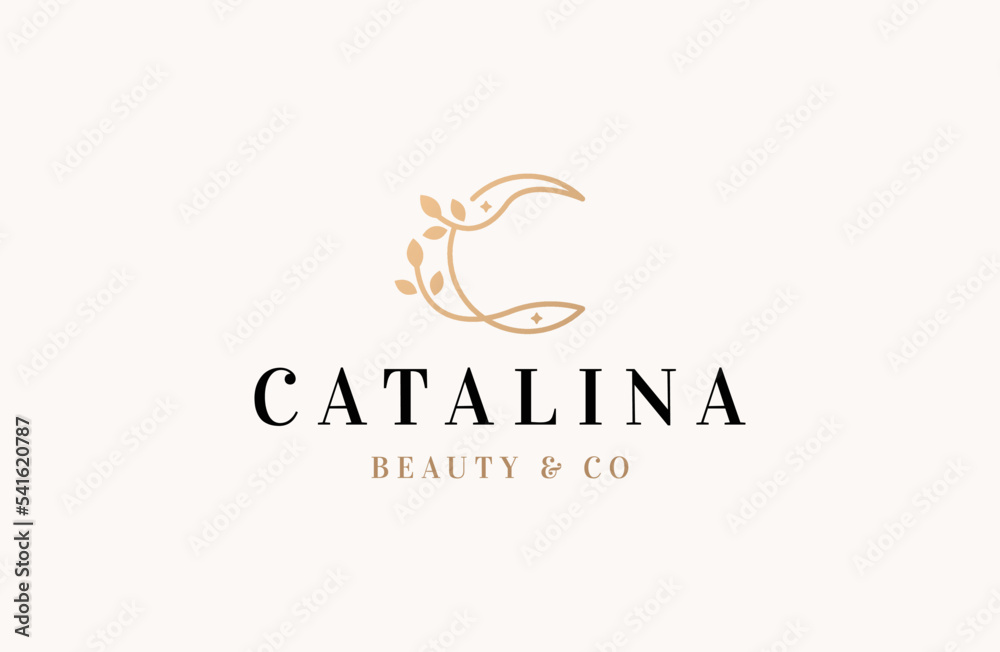 Letter c nature beauty alphabet logo icon design template flat vector Letter c nature beauty alphabet logo icon design template flat vector
