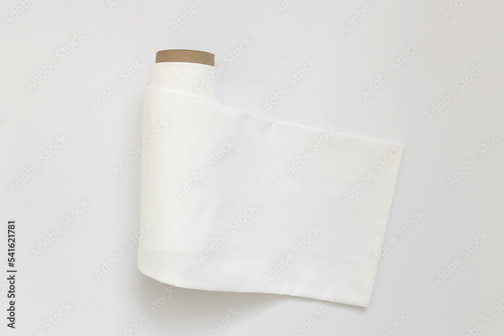 Fototapeta premium White cotton Fabric Roll Mockup 