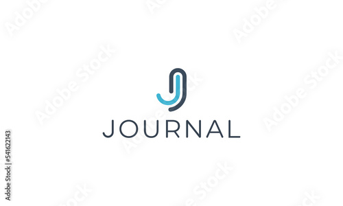 Letter J creative line art technological logo