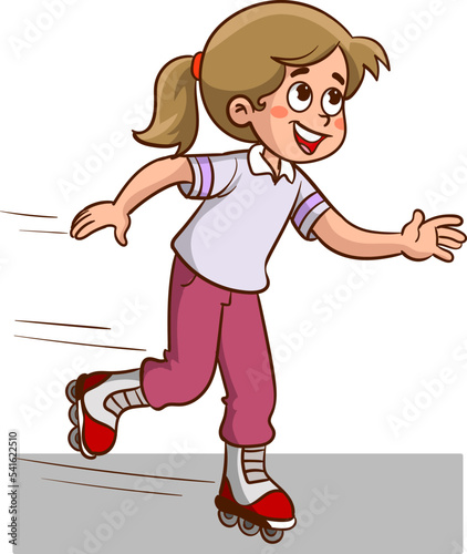 Vector Illustration Of Kids Making Sport
