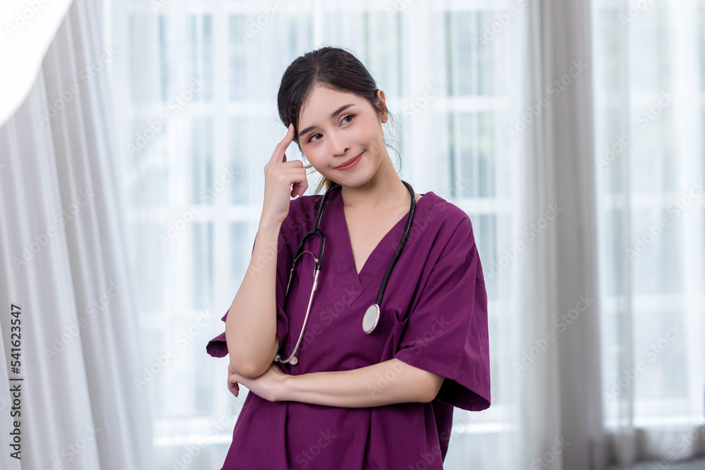 Portrait of woman healthcare worker. woman pharmacist with and stethoscope with her job in nursing home. Portrait of woman healthcare worker. woman pharmacist with and stethoscope with her job in nursing home.