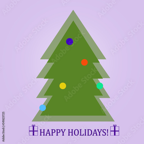 Christmas and New Years background with Christmas Tree and text message.