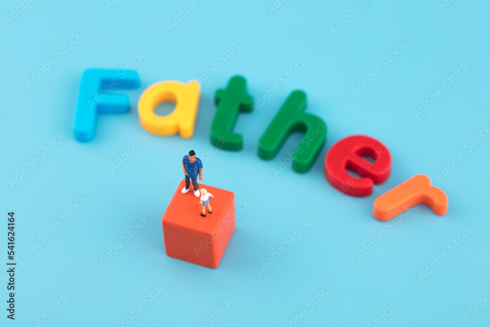 Miniature creative father's day kids and father Miniature creative father's day kids and father