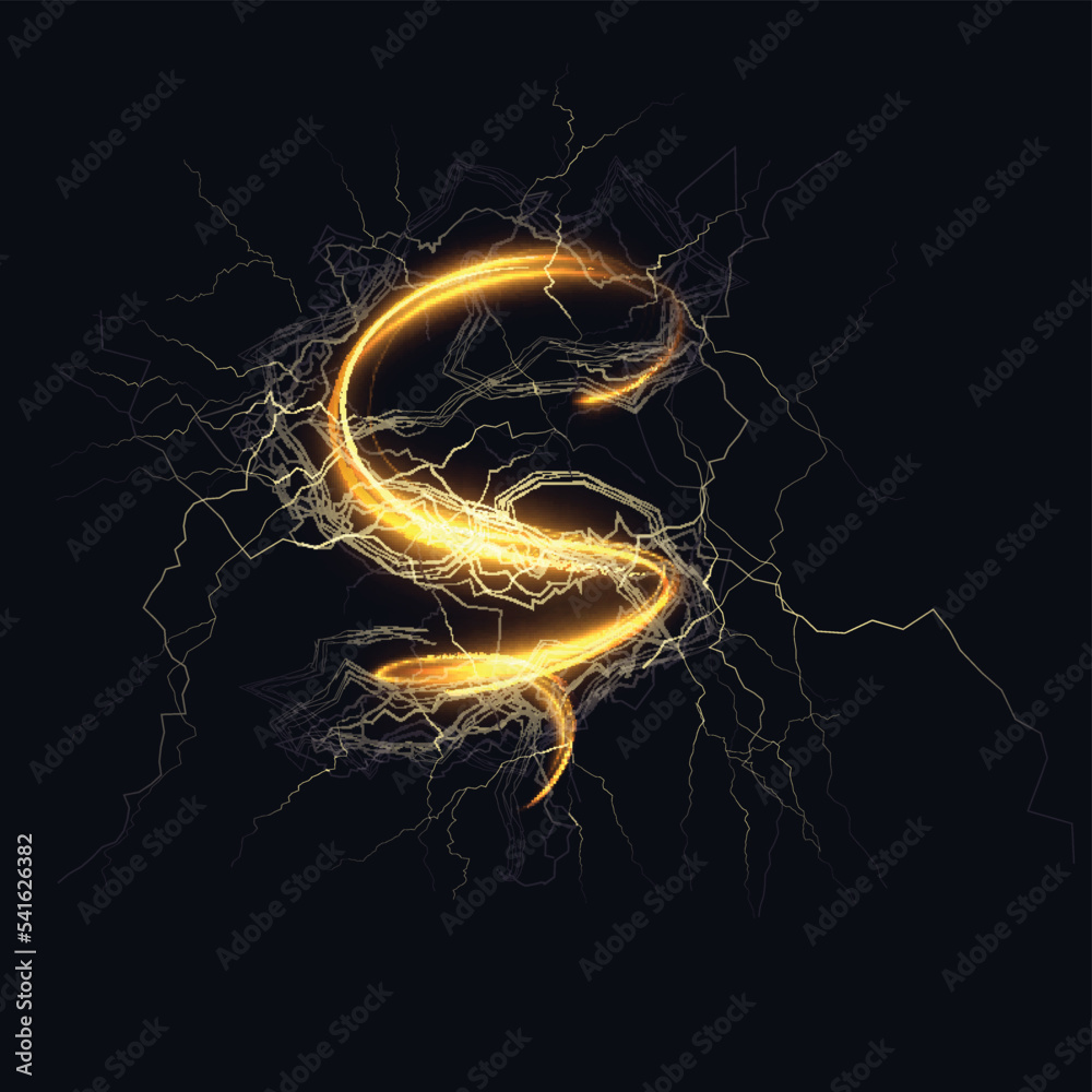 Lightning energy shiny spiral effect vector background. EPS10