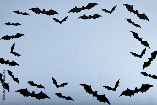 Halloween border background decorations bats