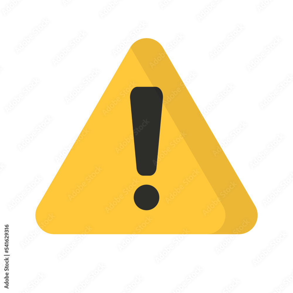 Triangular caution sign. Warning symbol. Danger. Vector.