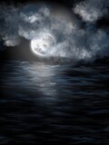 Mond über Wellen
