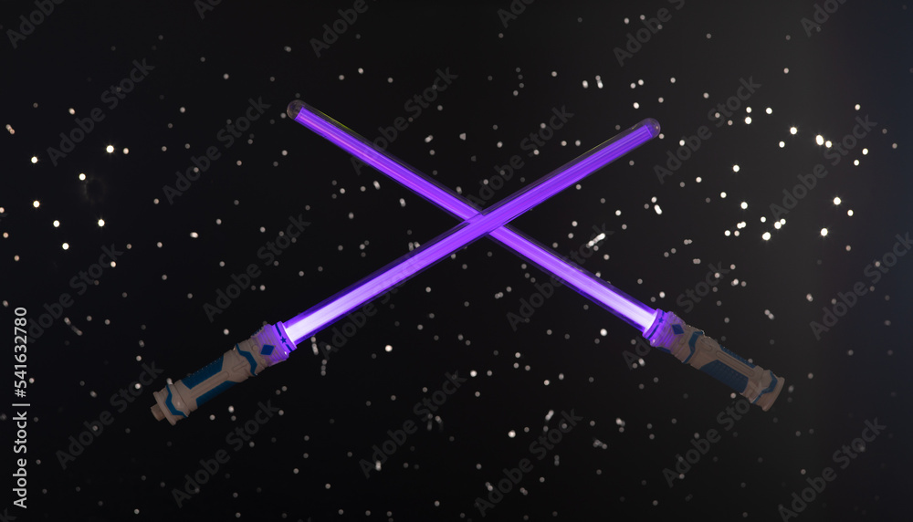 laser sword in outer space - obrazy, fototapety, plakaty 