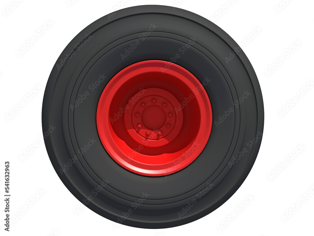 Truck Wheel 3D rendering on white background Truck Wheel 3D rendering on white background