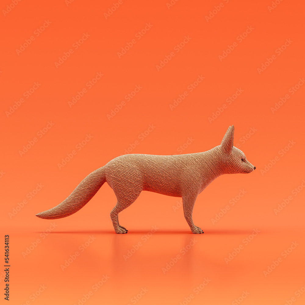 Fennec Rlsid View Fennec fox doll, stuffed animal made of fabric single animal from side ...