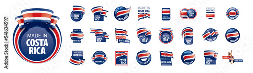 Costa Rica flag, vector illustration on a white background