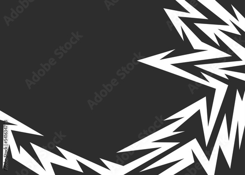 Abstract black and white background with geometric sharp arrow line and with some copy space area