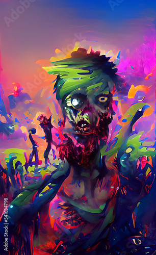 abstract zombie watercolor