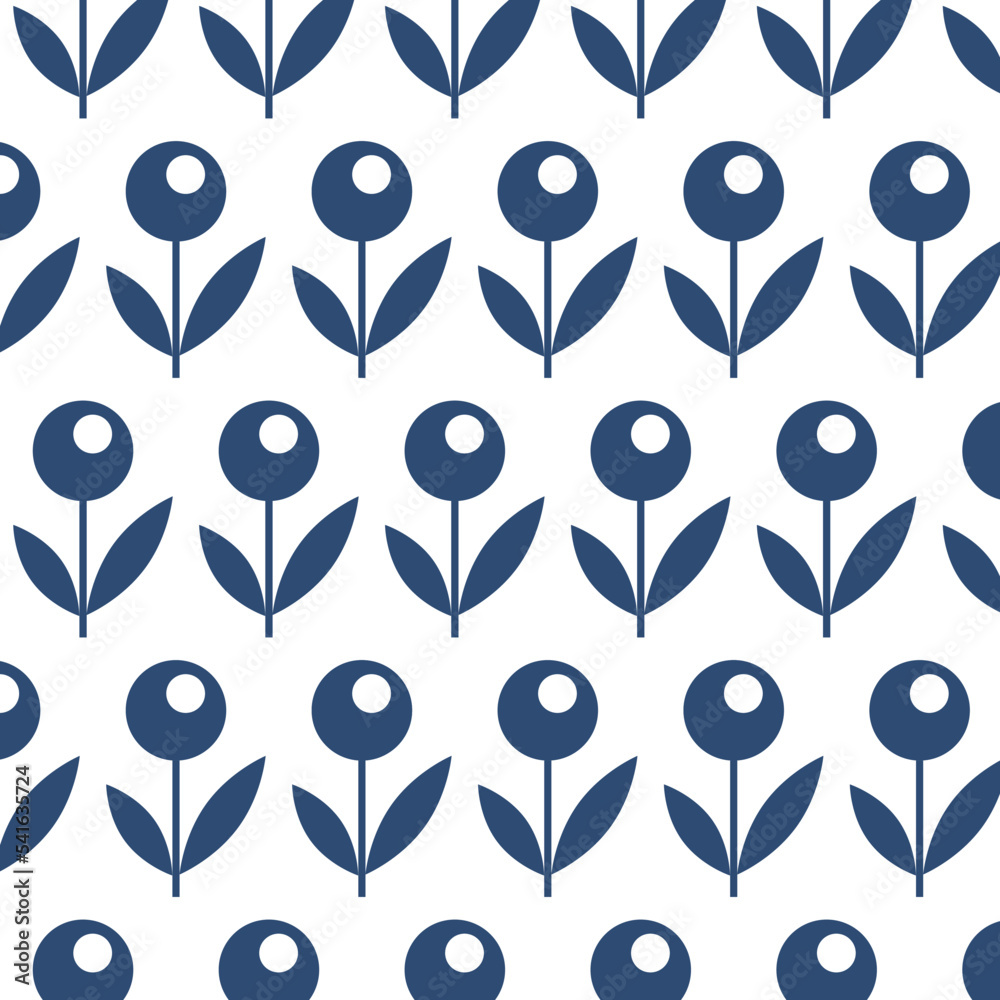 Seamless retro pattern with flowers. Simple hand drawn stamp illustration. Seamless retro pattern with flowers. Simple hand drawn stamp illustration.