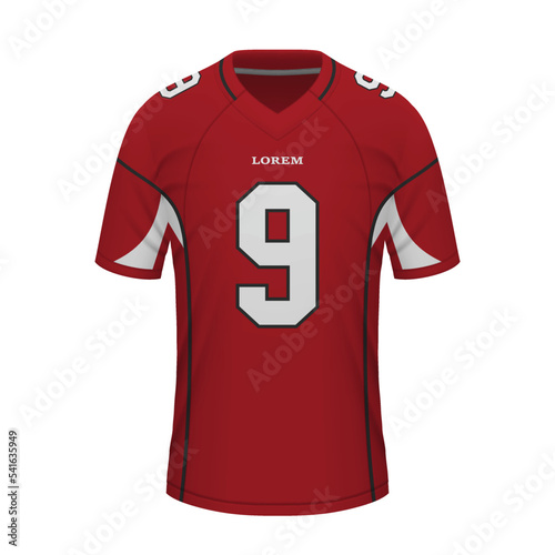 Realistic American football shirt of Arizona, jersey template