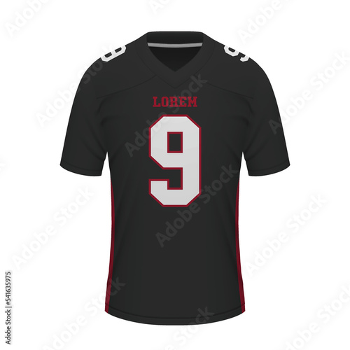 Realistic American football shirt of Atlanta, jersey template