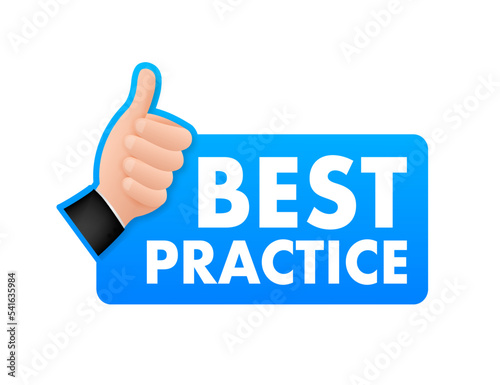 Best practice sign, label. Vector stock illustration.