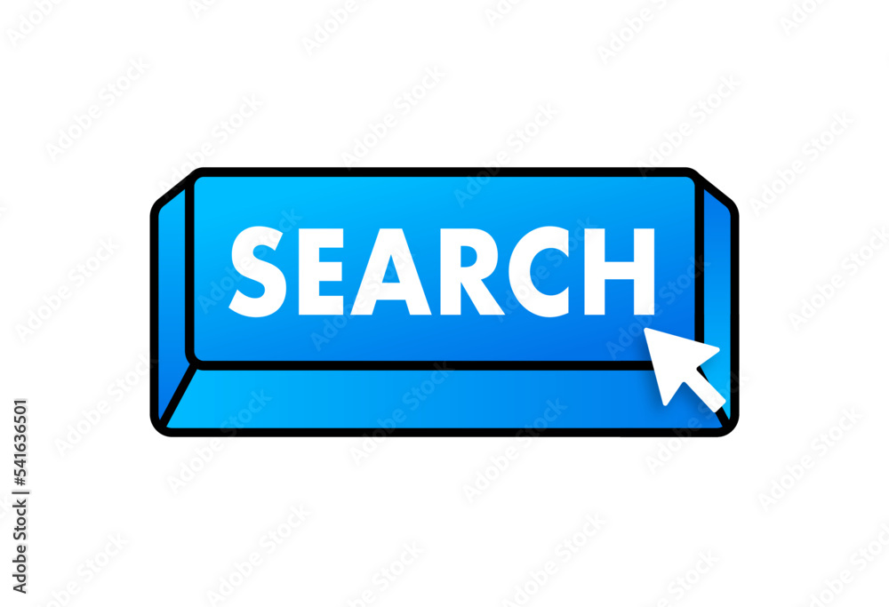 Search button and click, search Bar for browser. Vector stock illustration