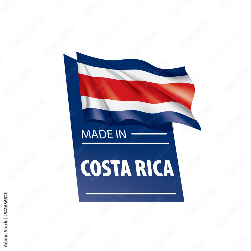 Costa Rica flag, vector illustration on a white background Costa Rica flag, vector illustration on a white background