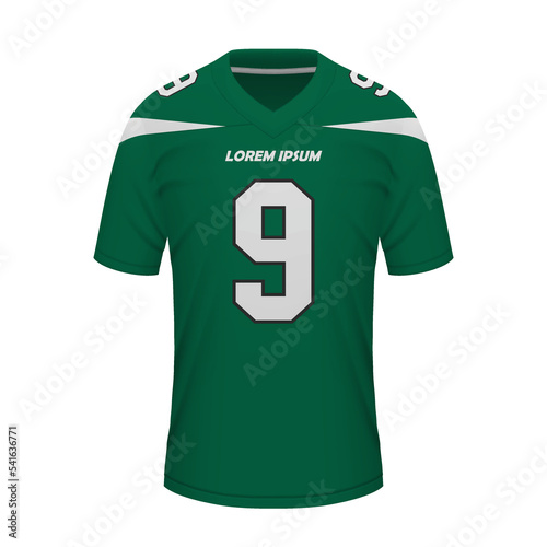 Realistic American football shirt of New York Jets, jersey template
